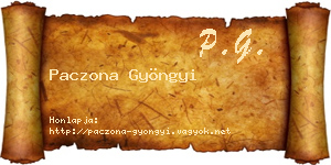 Paczona Gyöngyi névjegykártya